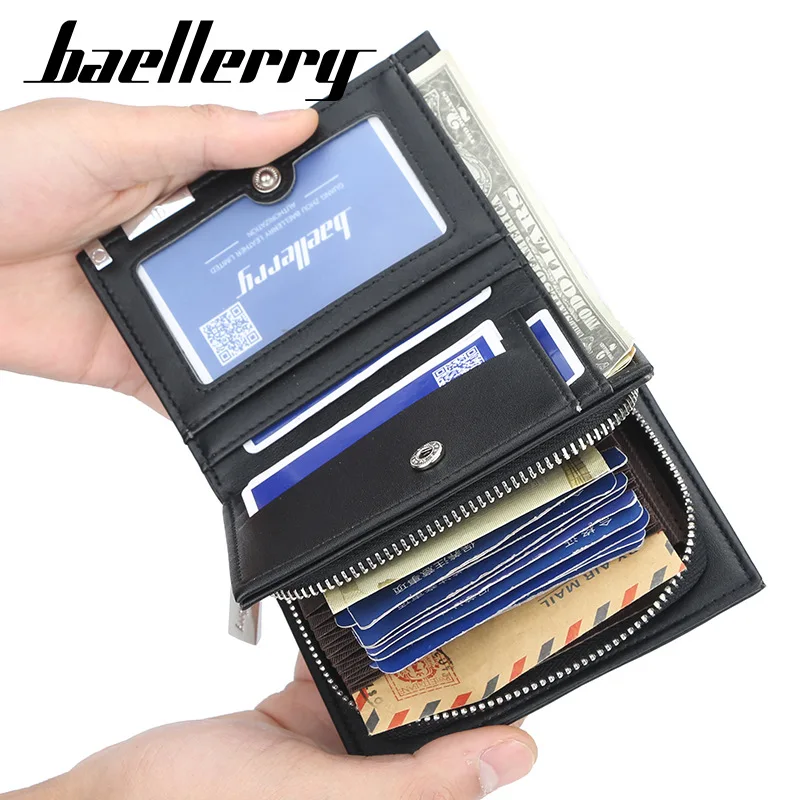 Короткий вертикальный мужской кошелек Baellerry с отделением для монет, мужской кошелек, многофункциональная сумка для карт, складной кошелек н... от AliExpress WW