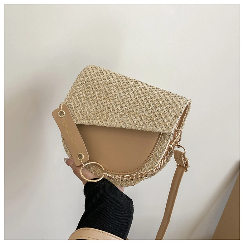 Винтажная сумка Седло 2021 Высококачественная женская дизайнерская из соломы