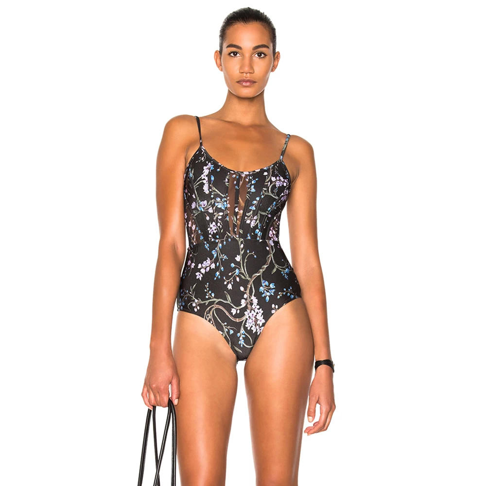 Женский Цельный купальник с принтом сексуальный винтажный купальный костюм