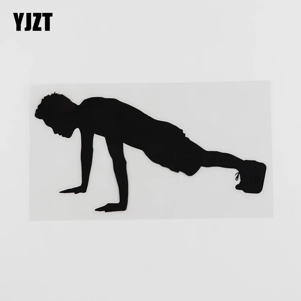 

YJZT, 13,7 см x 7,4 см, наклейка для фитнеса, тренажерного зала, Виниловая наклейка для автомобиля, черная/серебристая, 8A-0229