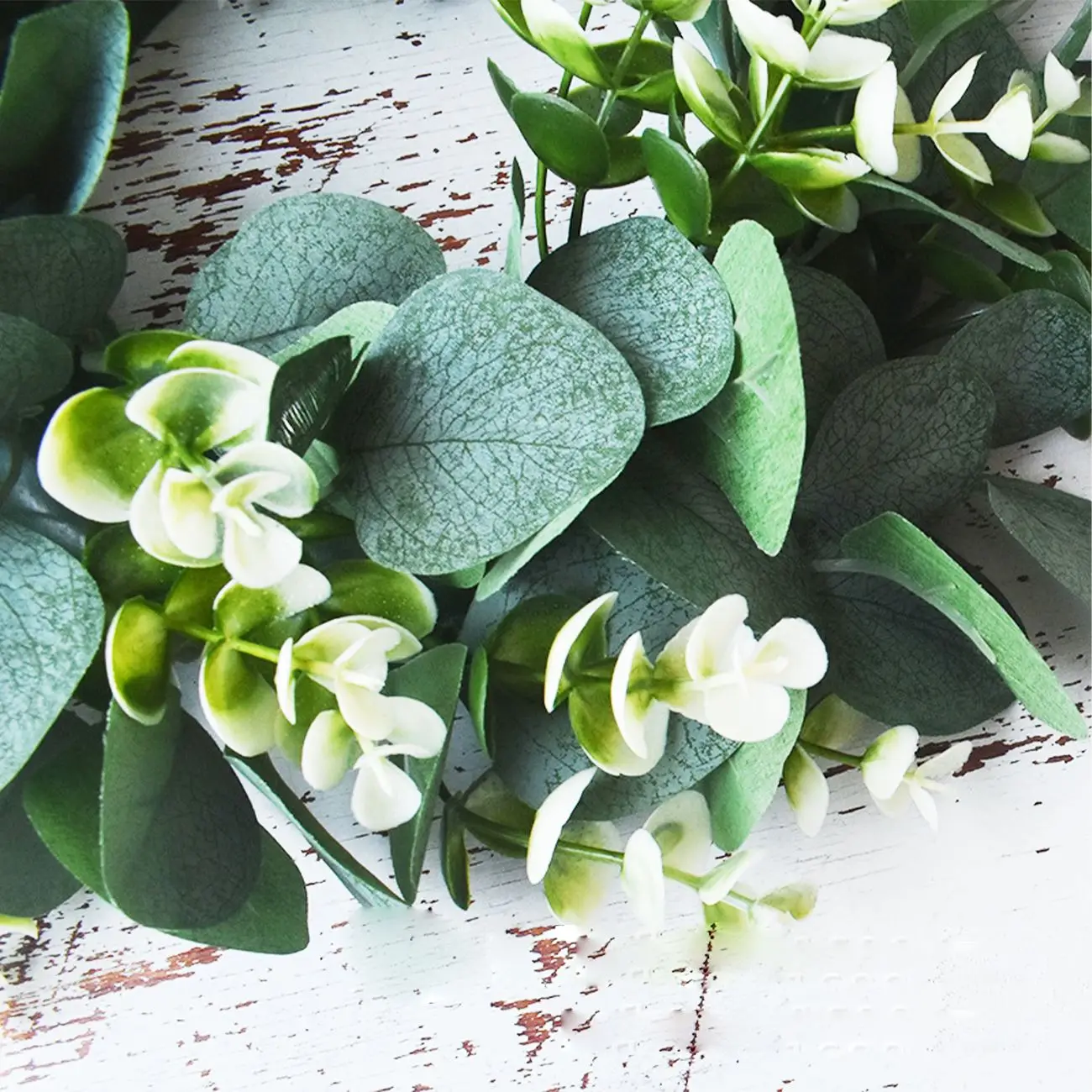 

Christmas Wreath Artificial Green Eucalyptus Leaves Holiday Festival Door Hanging Garland Party Decoration For Door Wall Window