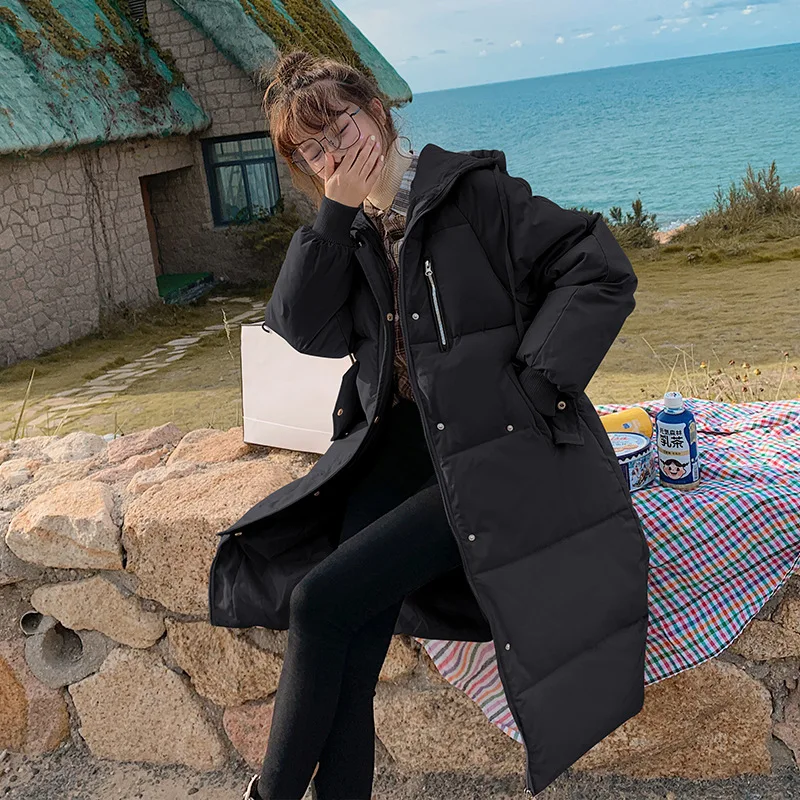 

Cotton Down Parkas Women Solid Loose Hooded Jacket Warm Thicken Outwear Women 21 Winter Korean Cotton Padded Coat Female CX2091