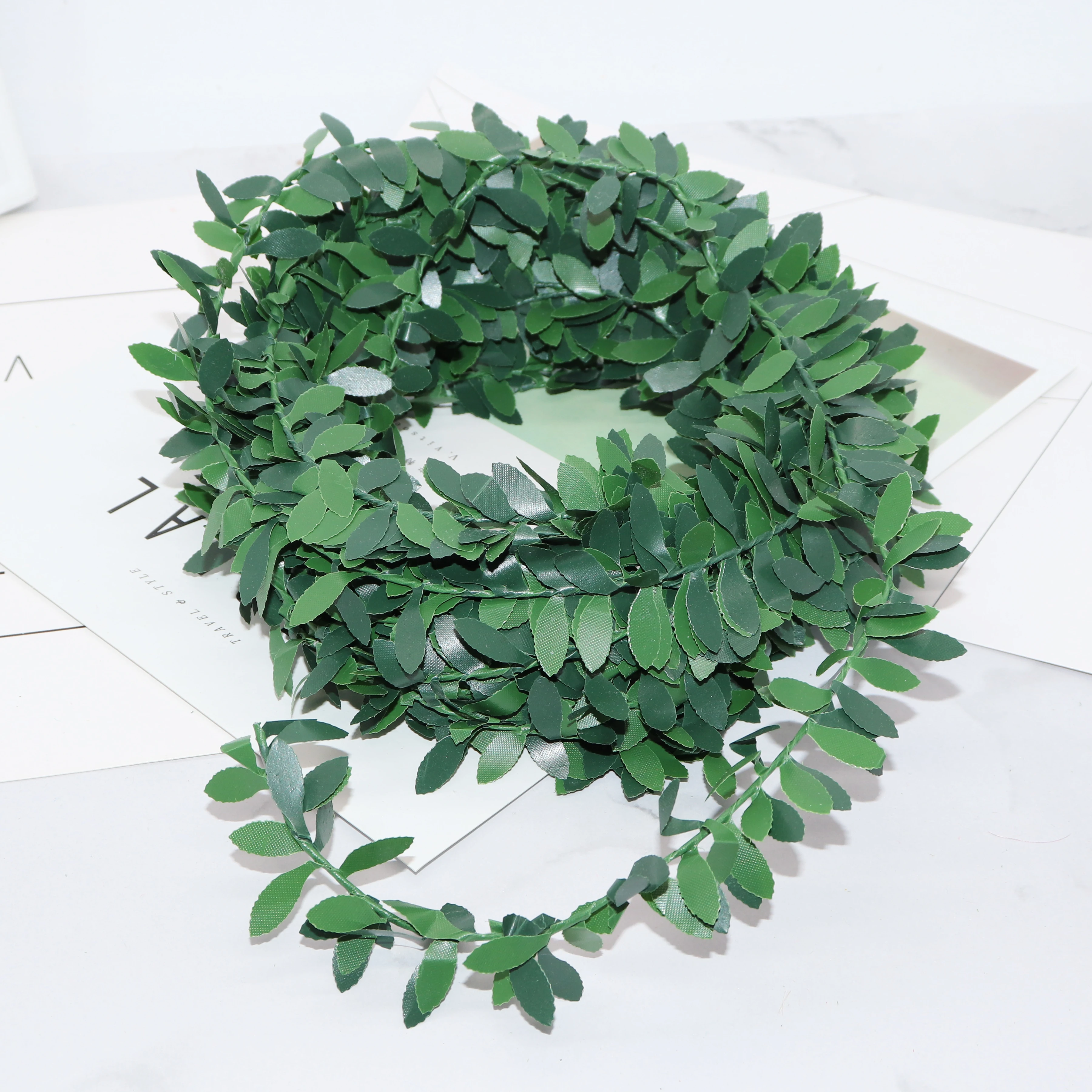 1 м Искусственные цветы из ротанга лист нейлон железная проволока DIY ВЕНОК