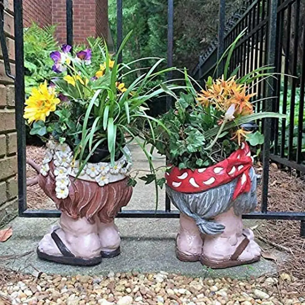 

Garden Balcony Flowerpot Face Flower Planter Nordic Colorful Resin Creative Head Shaped Flowerpot for Home Ornaments Home Crafts