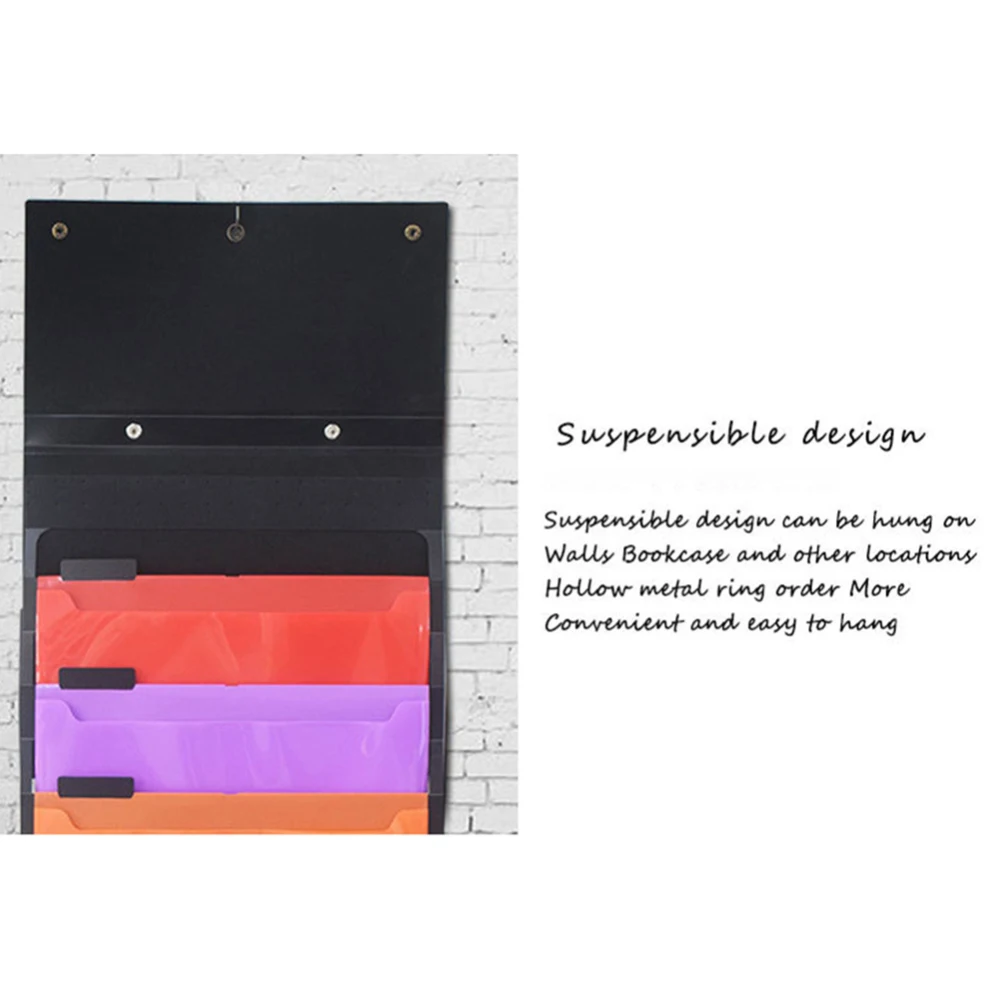 

Hanging Organizer Holder Storage Rack Wall Pocket Expanding File Folder Portable Document A4 Size Letter Holder 6 Folders Bag