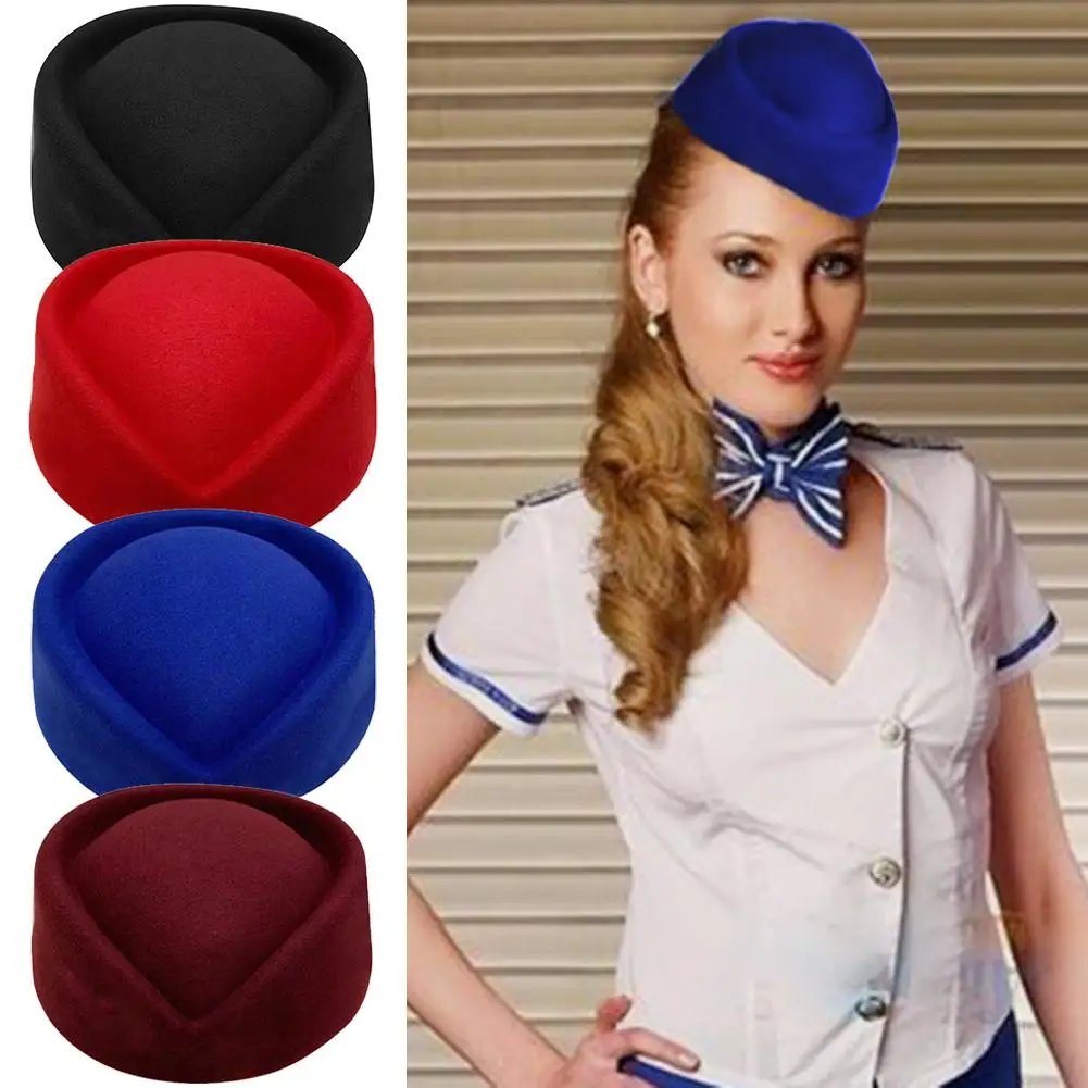 Пилотка стюардессы воздушный пилотка мода классический сплошной цвет дикий