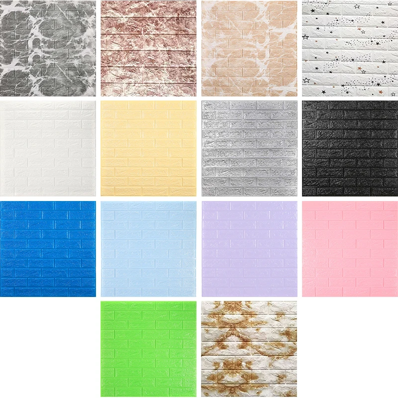 

12PCS 3D Brick Wall Stickers Living Waterproof Foam Room Bedroom DIY Adhesive Wallpaper Art home Wall Decals