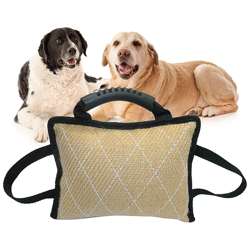 

1 pcs Dog Tug Pillow Interactive Funny Pet Tug Toy Dog Training Pillow Chewing Toys Handles Interactive Toys