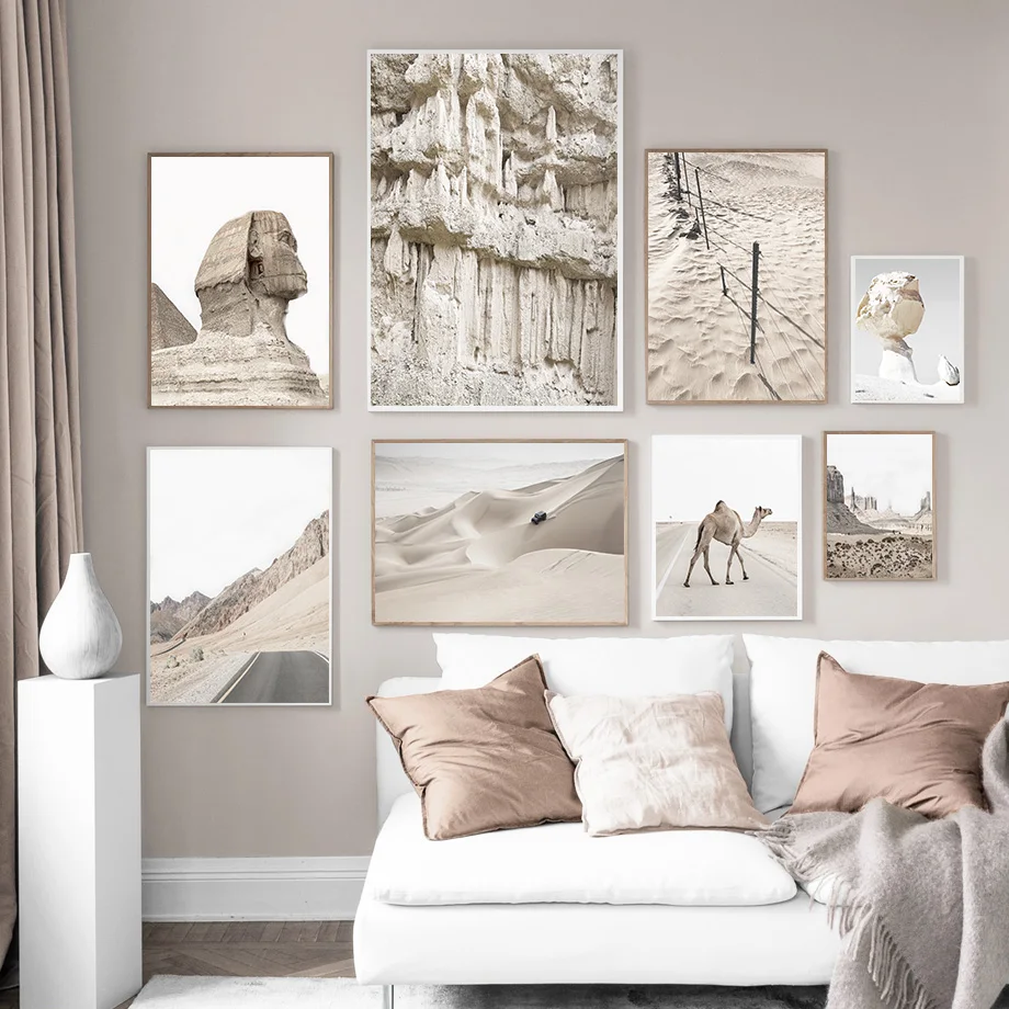 

Desert Mountain Road Llama Landscape Wall Art Canvas Painting Nordic Posters And Prints Wall Pictures For Living Room Home Decor