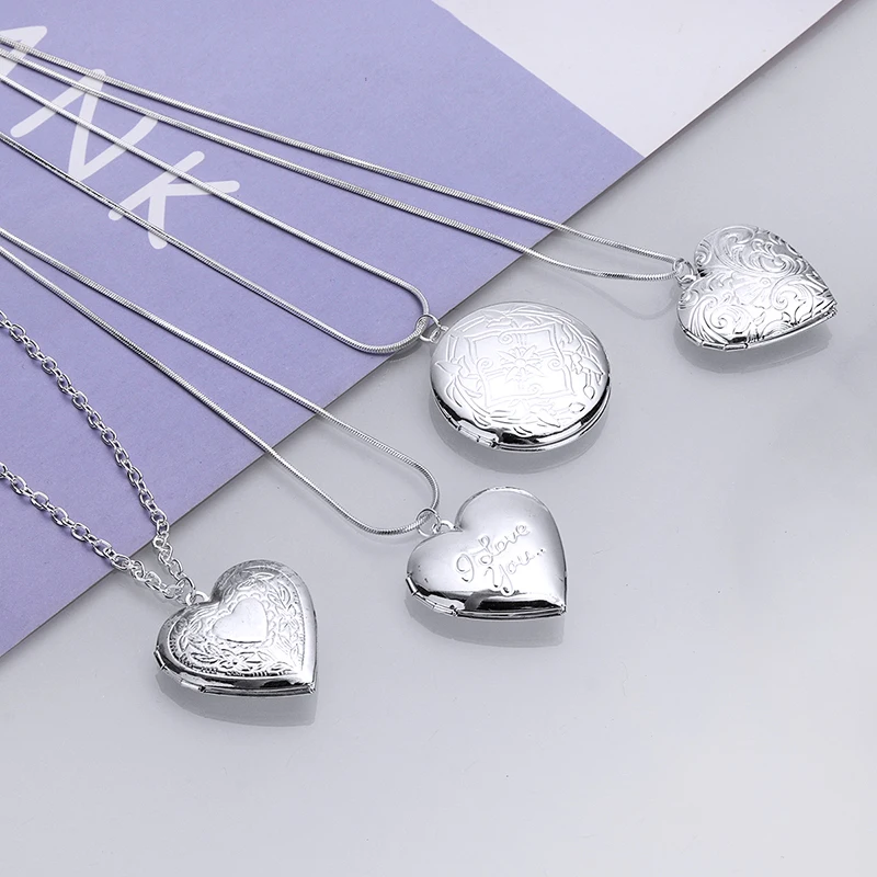 Креативное ожерелье с кулоном фоторамкой цепочка чокер подвеской в форме сердца