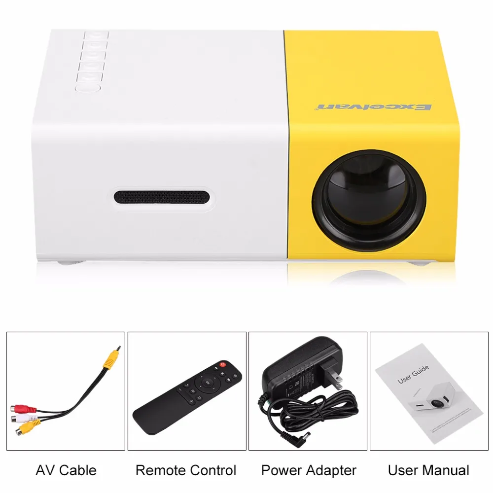 Excelvan YG300 YG200 A2000 Портативный ЖК проектор 320x240 макс 1080P с HDMI USB AV SD вход для частного