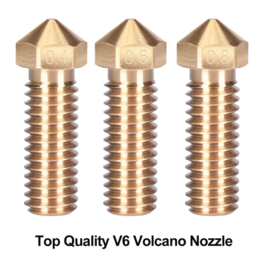 Одежда высшего качества 3D-принтеры сопло Volcano латунь M6 Экструдер Насадка 0 4/0 6/0 8