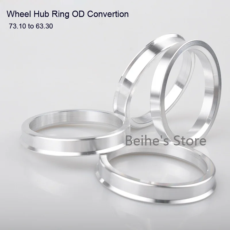 

4 шт Ступица колеса центр кольца из алюминиевого сплава центрик ступицы кольцо OD 73,1 мм до ID 63,3 мм