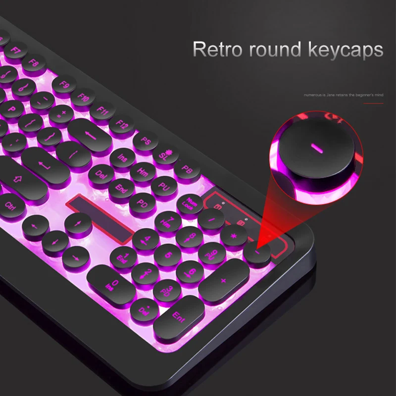 USB Проводная игровая клавиатура RGB Механическая с подсветкой ощущение клавиатуры для Macbook lenovo круглые брелки PC компьютерная клавиатура геймер
