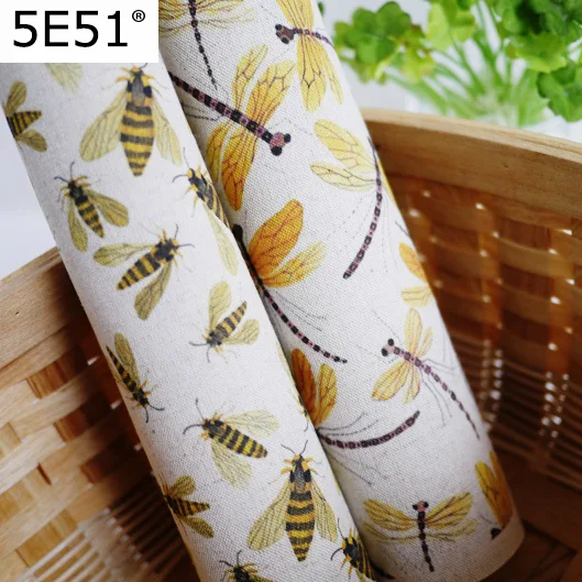 

cotton and linen cloth hand printed decorative painting hand painted meal mat notebook cover bee and dragonfly
