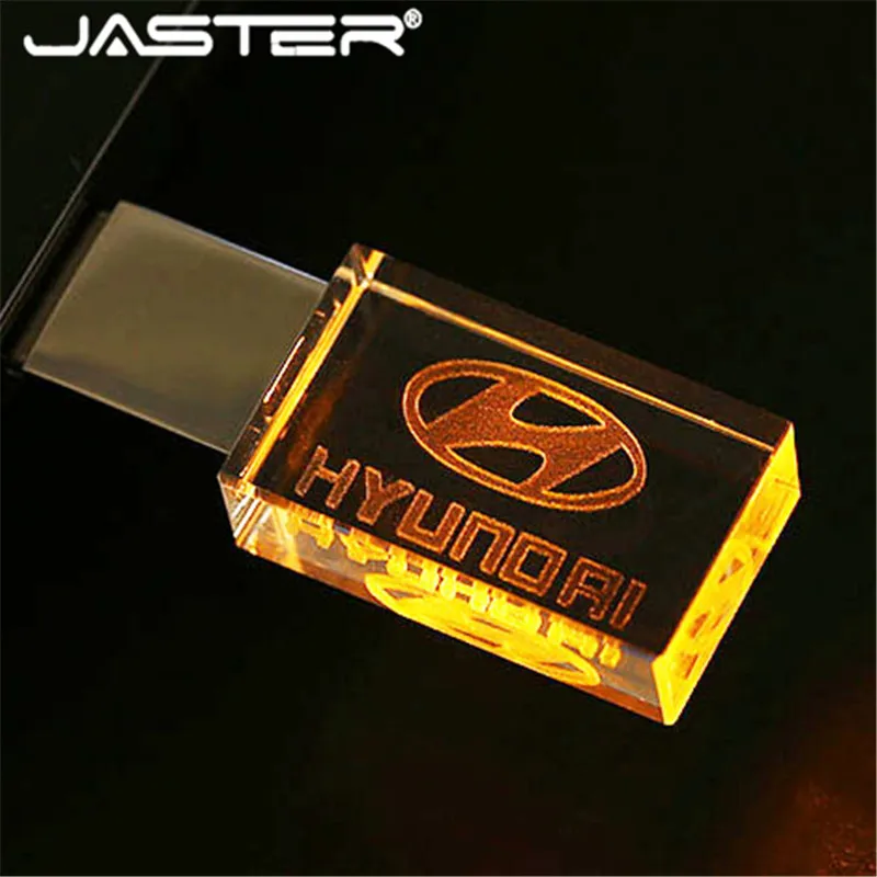 JASTER хрустальный стеклянный материал, настраиваемый логотип usb 2,0 высокоскоростной флеш-накопитель