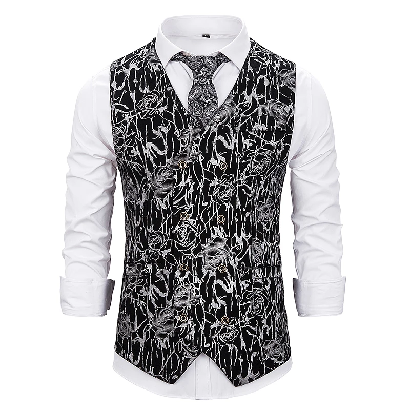 MJARTORIA новый золотой стимпанк жилет мужской костюм Homme Свадебные без рукавов