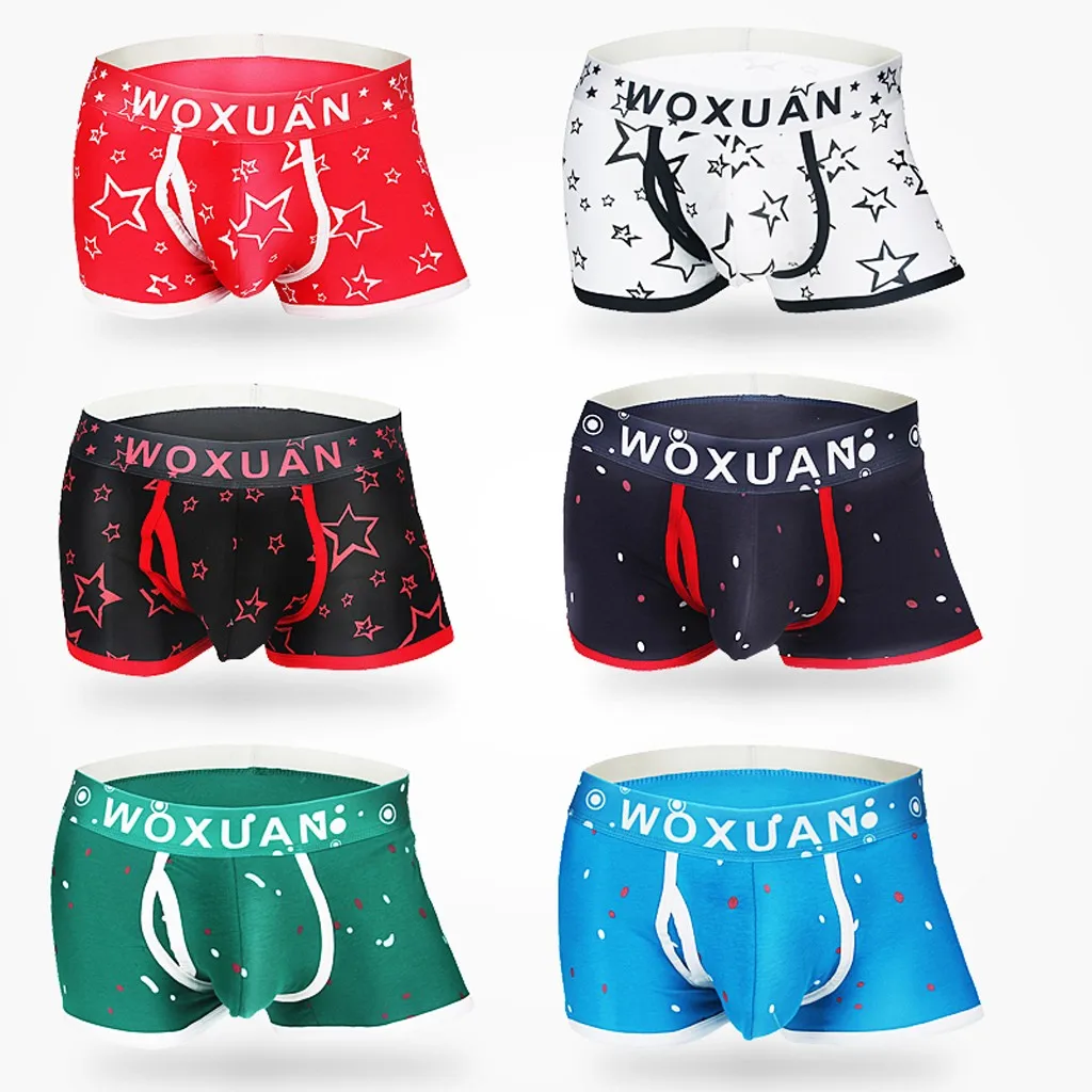 

New Men Sexy Printed Bulge Underpants Ultra-Thin Ice Silk Low Waist Breathable Knickers Shorts Briefs Gay Underwear Plus Size#p3