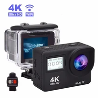 new 4k ultra hd action camera double lcd wifi 16mp 170d 30m go waterproof pro sport dv helmet video camera with remote control