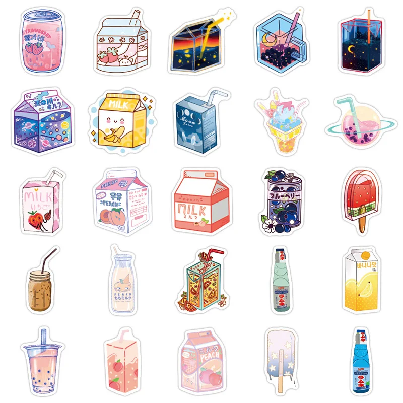 Стикеры со вкусом напитков Мультяшные граффити Детская клавиатура стикер для
