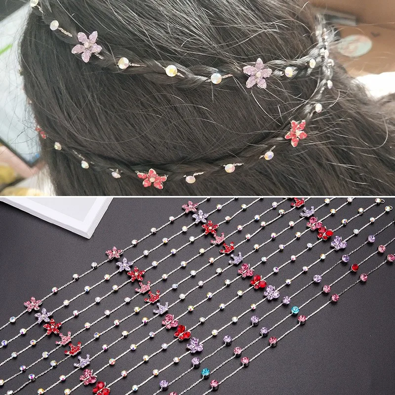 

New Girl Hair Extension Rhinestone Tool Glitter braid hairpin Bridal Wedding Hair Accessories