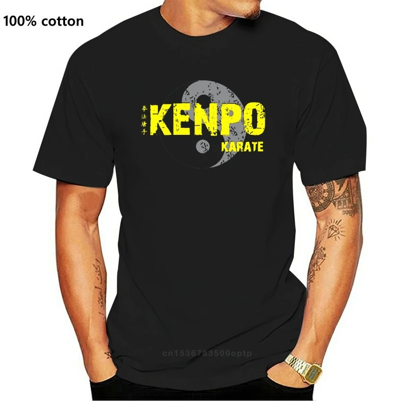 

Kenpo Yin Yang Yellow T Shirt Fashion Fit Personalized Natural Crew Neck Letters Summer Cotton Shirt
