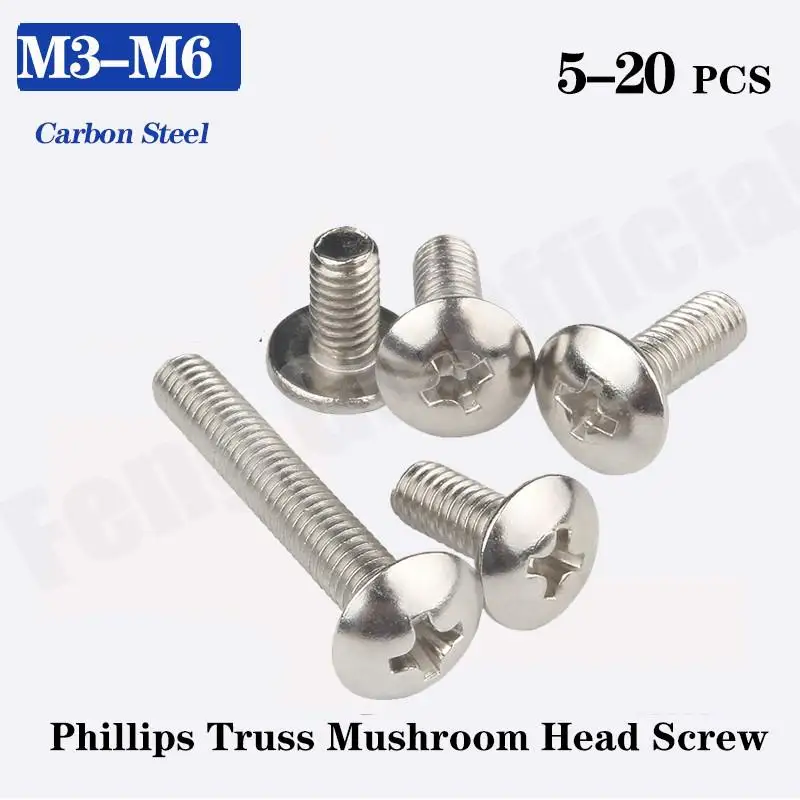 

TM M3 M4 M5 M6 Никель покрытием шурупы Phillips ферменной конструкции с грибовидной головкой Болт SS35