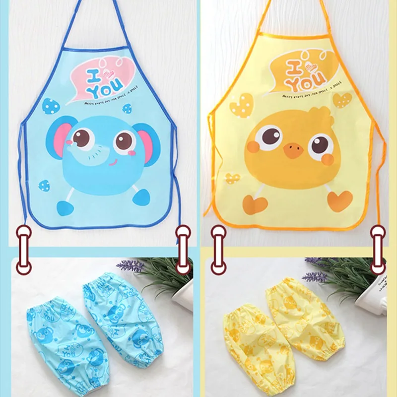 Милый Детский фартук с героями мультфильмов набор водонепроницаемых