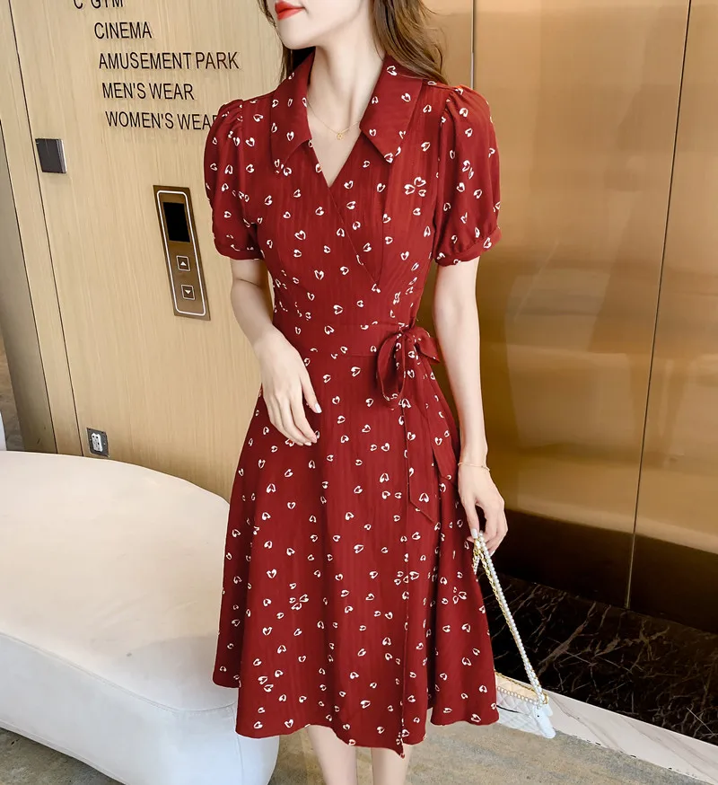 

Блузка женская шифоновая с коротким рукавом, офисный топ в корейском французском стиле, с принтом, лето 2021