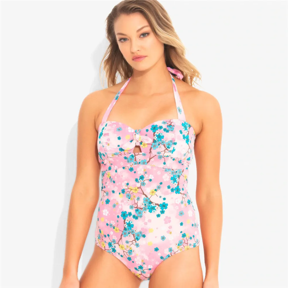 2020 сексуальный слитный купальник с принтом Женский бандажный женский Монокини