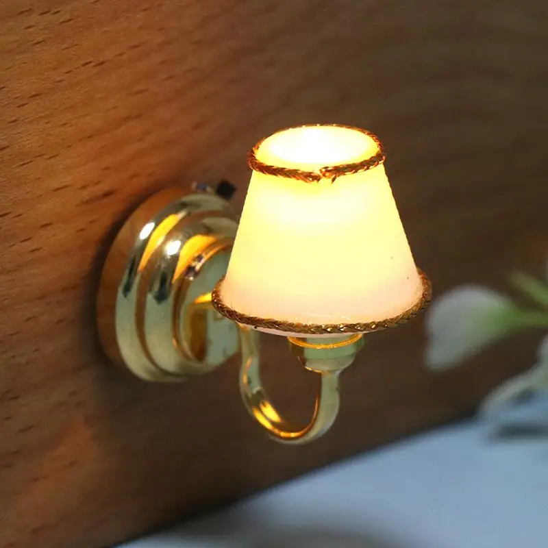 1 шт. миниатюрные светодиодсветодиодный Настенные светильники для кукольного