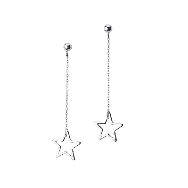 

La Monada Stud Earrings For Women Silver 925 Hollow Star Long Hanging Fine Women Earrings Jewelry Stud Earrings 925 Silver