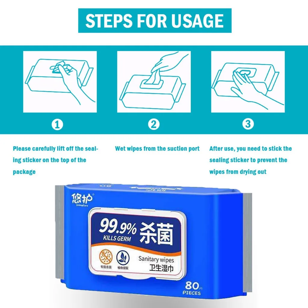 Портативные антибактериальные влажные салфетки чистая ручная забота о здоровье