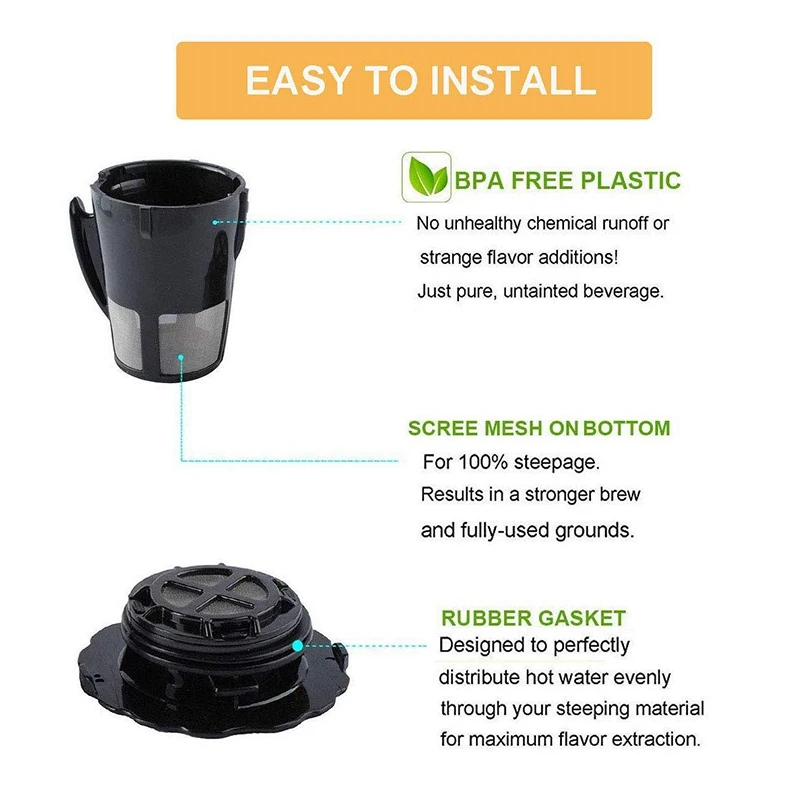 1 шт. многоразовые Кофе фильтр для Keurig K Cup 2 0 K200 K300 K400 K500 Пивоварен чашки фильтр| |
