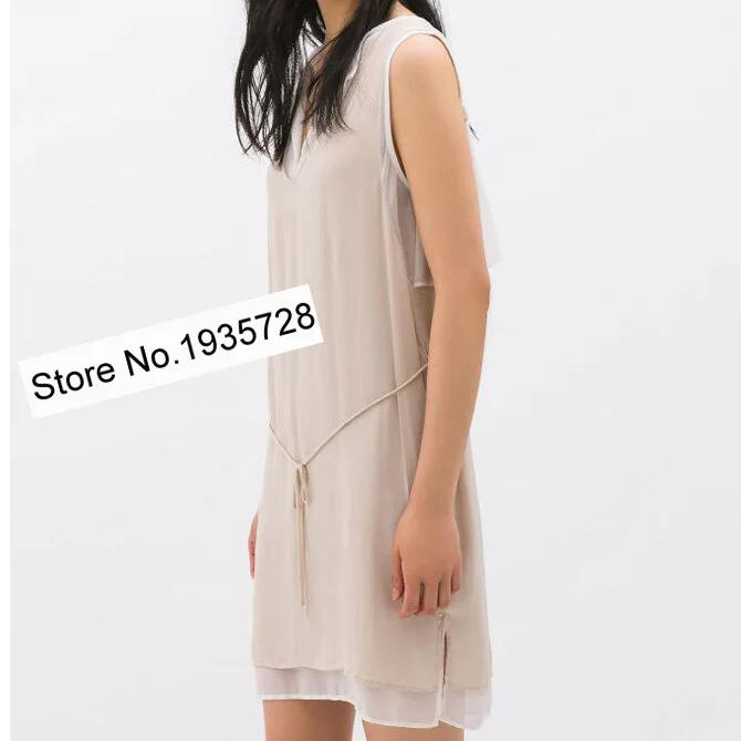 Ограниченная распродажа женское Короткое мини платье без рукавов в стиле