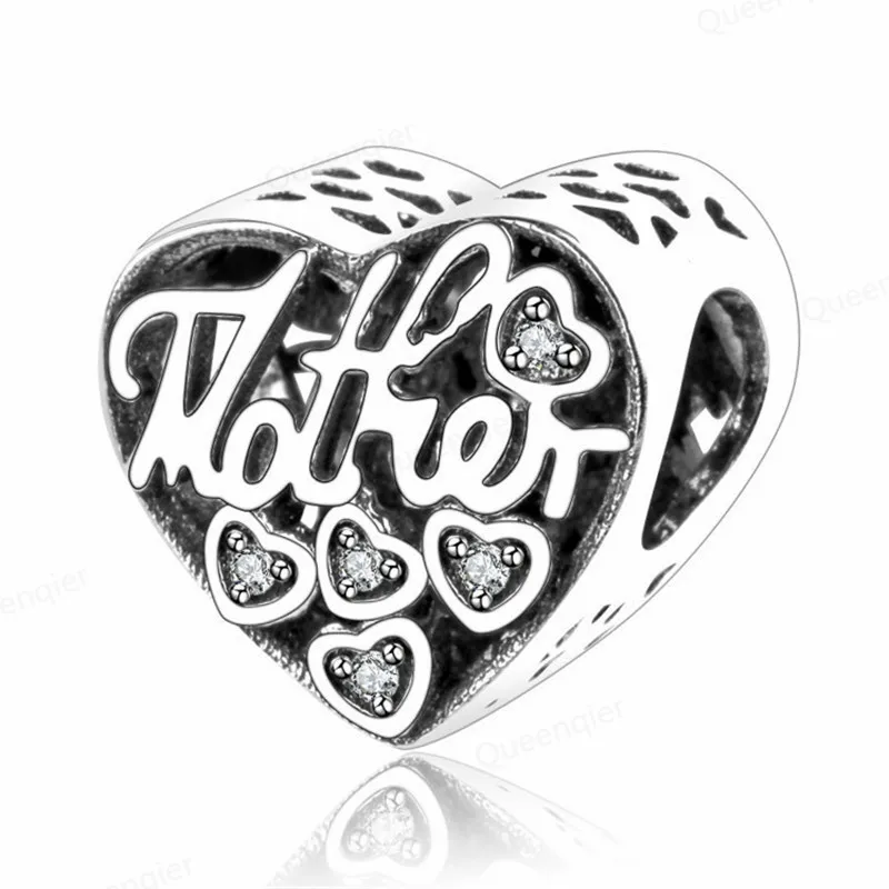 

Шармы из серебра 925 пробы, европейские бусины для мам, подходят для оригинальных браслетов, цепочек, подвески «сделай сам», шармы, бусины для ...