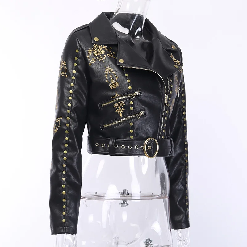 Куртки из искусственной кожи готическое пальто женские ковбойские