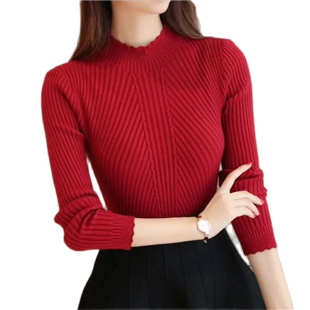 

M.Y.FANTASY 2021Women's Clothing AutumnNew Bottoming Shirt Women's Long-Sleeved Sweater Korean Version Of SolidColorFashion Slim
