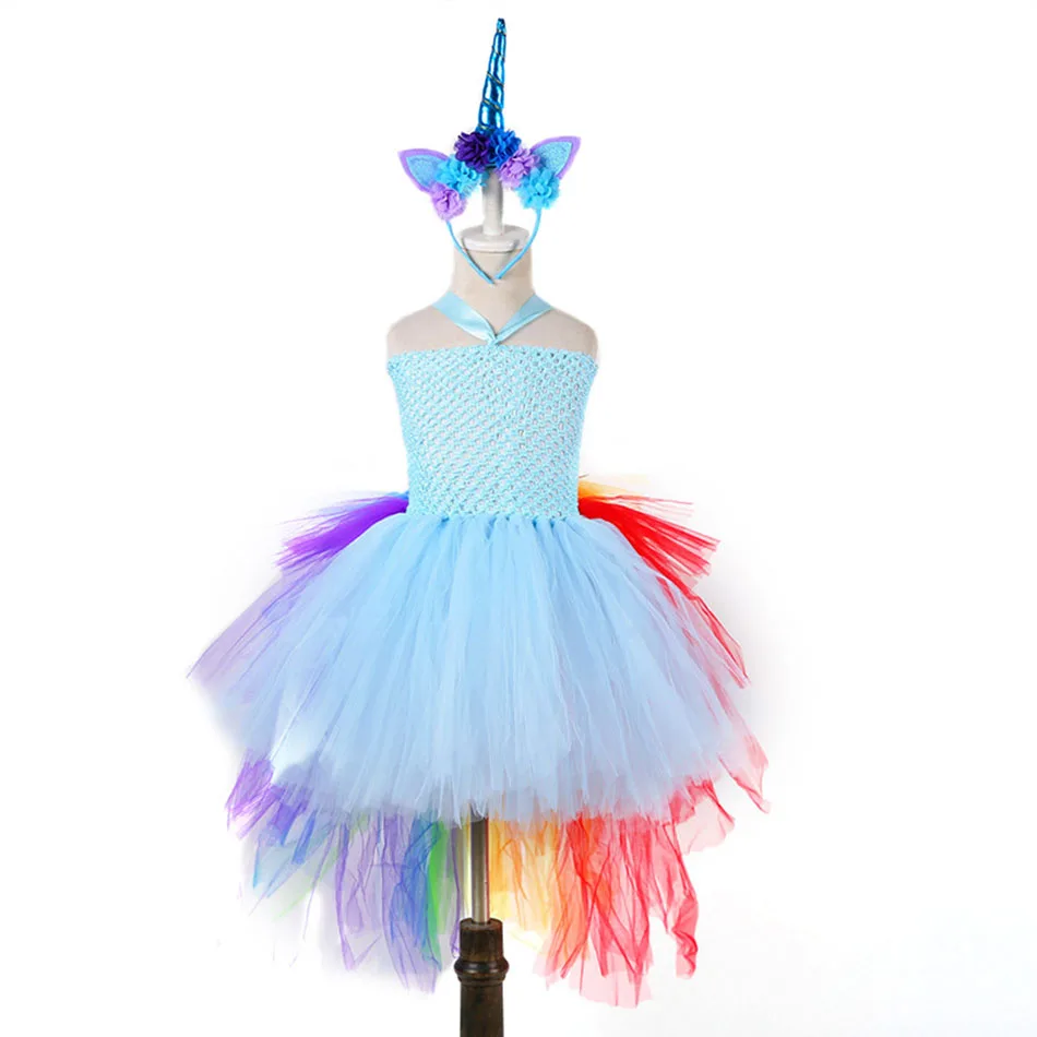 

Маленькие дети Единорог детское платье для дня рождения, вечерние платья-пачки платье с длинным шлейфом для девочек; Рождественское платье;...