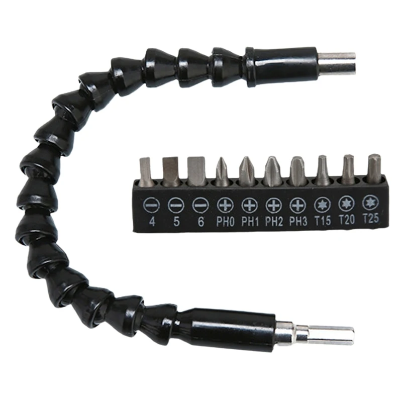 

290mm Flexible Shaft Tool Electronics Drill Screwdriver Bit Holder Connect Link Multitul Hex Shank Extension Snake Bit Hand Tool