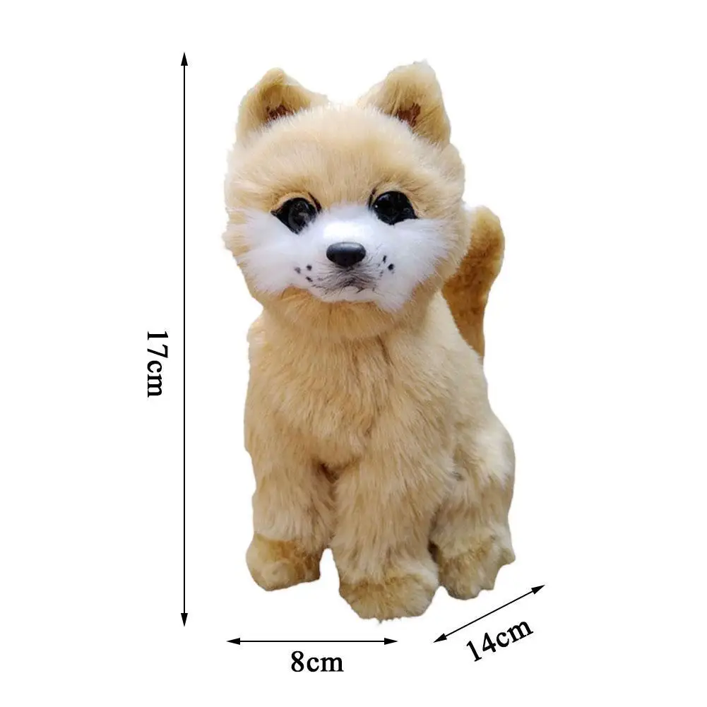 

Cute Dog Plush Toy Living Room Table Desktop Ornament Simulation Animal Akita Dog Model Small Puppy Pet For Children