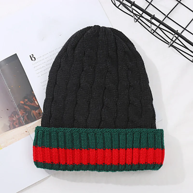 Новинка зимняя однотонная шерстяная вязаная шапка Женская Повседневная теплая