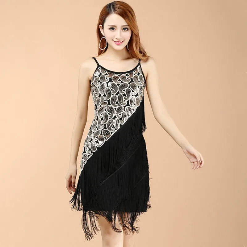 

Sexy Fringe Sequins Latin Dance Competition Dresses for Women Party Stage Performance Black Ballroom Samba Carnival Costumes