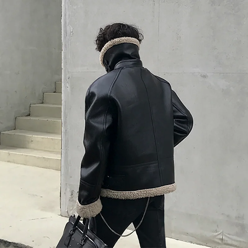 Короткое пальто IEFB из искусственной овечьей шерсти новинка Мужская трендовая