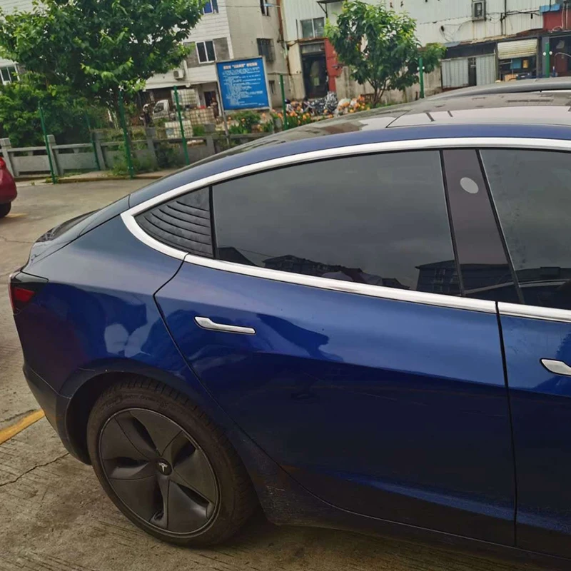 

Rear Window Triangular Shutter Deflector Window Stickers for Tesla Model 3 2019 2020