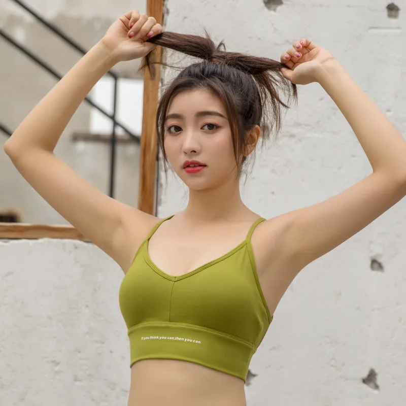 Сексуальный женский спортивный бюстгальтер с глубоким v-образным вырезом топы