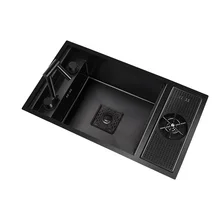 Kitchen Stainless Steel Single Slot Foldable Faucet Nano Sink Cup Washer Black Vegetable Kitchen Sink Divider 55x32,60x40