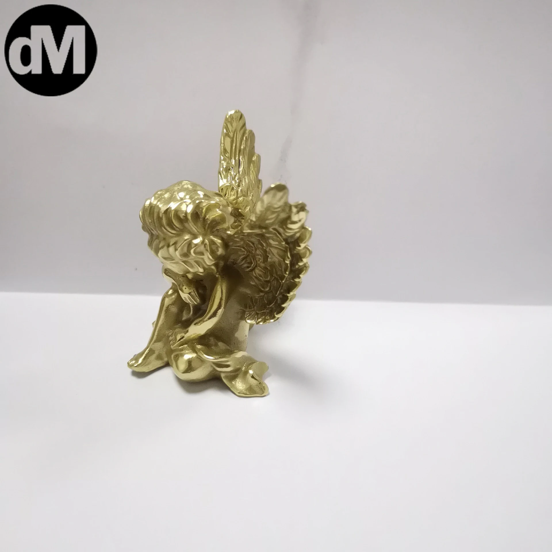 

DM Solid Brass Angel Nordic Door Handle Cabinet Pulls Drawer Cupboard Knobs Decor Ornaments Furniture Fitting Kits Gold Color