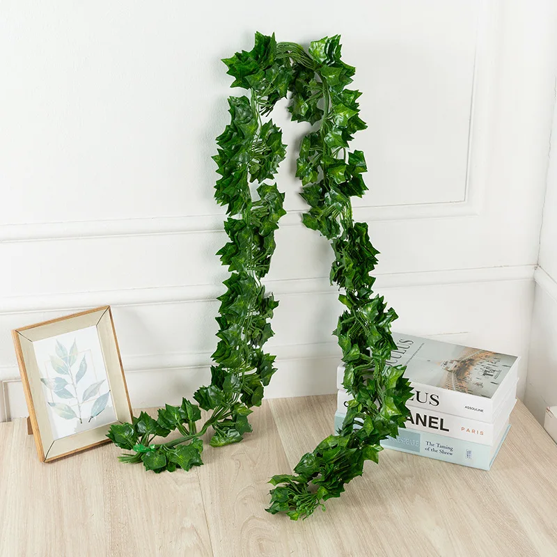 

7.5m artificial green plant cane Christmas vine grape leaf vine wedding hotel home loft decoration green plants