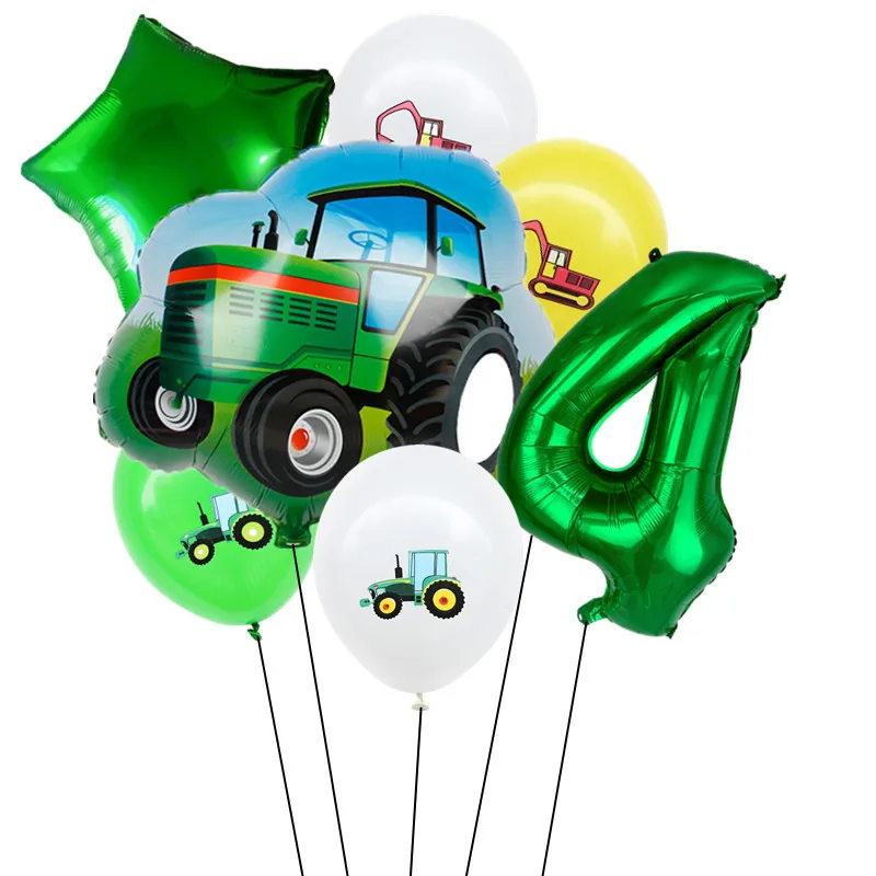 7 шт. трактор воздушные шары с гелием 32 дюймов номер Фольга шар Baby Shower фермы